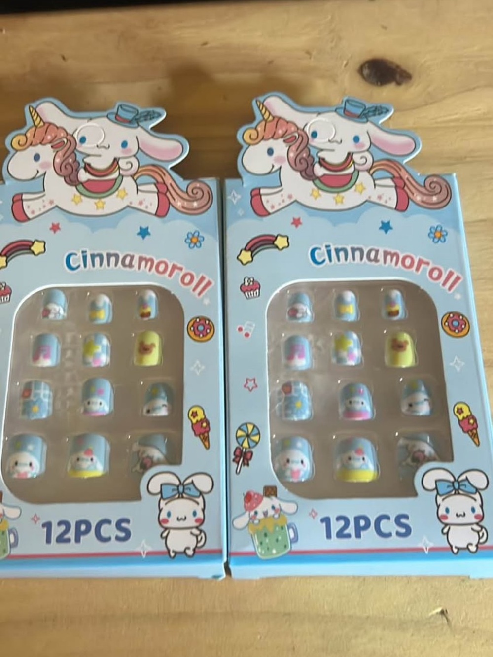 Kids Press-On Nail Set — Blue & Yellow (12PCS)